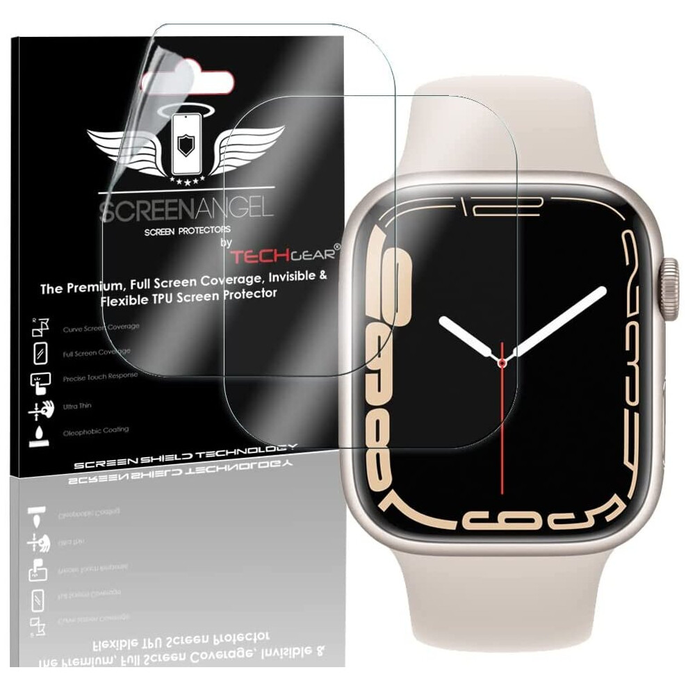 Techgear [2 Pack] Screen Protectors Fit Apple Watch 45Mm Series 7 [Screen Angel Edition] [Full Display Screen Coverage] [Hd...
