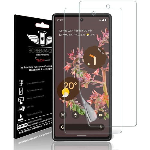 Techgear TECHGEAR [2 Pack Screen Protector fits Google Pixel 6 [Screen Angel Edition] [In-Display FingerID Support] [Case Friendly]...