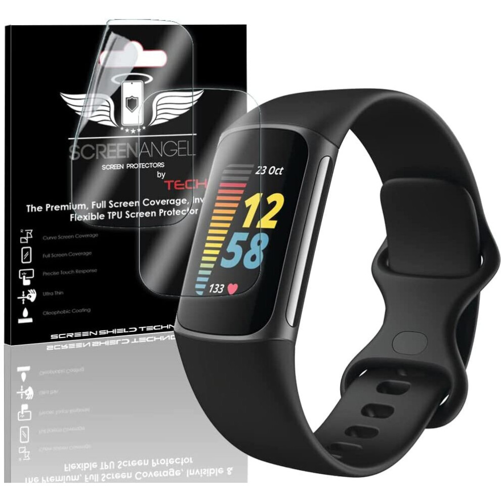 Techgear [2 Pack] Screen Protectors For Fitbit Charge 5 [Screen Angel Edition] [Full Display Screen Coverage] [Hd Clear]...