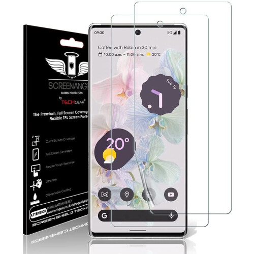 Techgear TECHGEAR [2 Pack Screen Protector fits Google Pixel 6 Pro [Screen Angel Edition] [In-Display FingerID Support] [Case Friendly]...