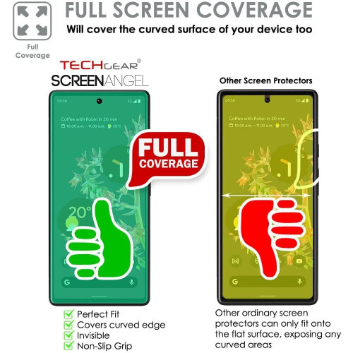 Techgear TECHGEAR [2 Pack Screen Protector fits Google Pixel 6 [Screen Angel Edition] [In-Display FingerID Support] [Case Friendly]... 2