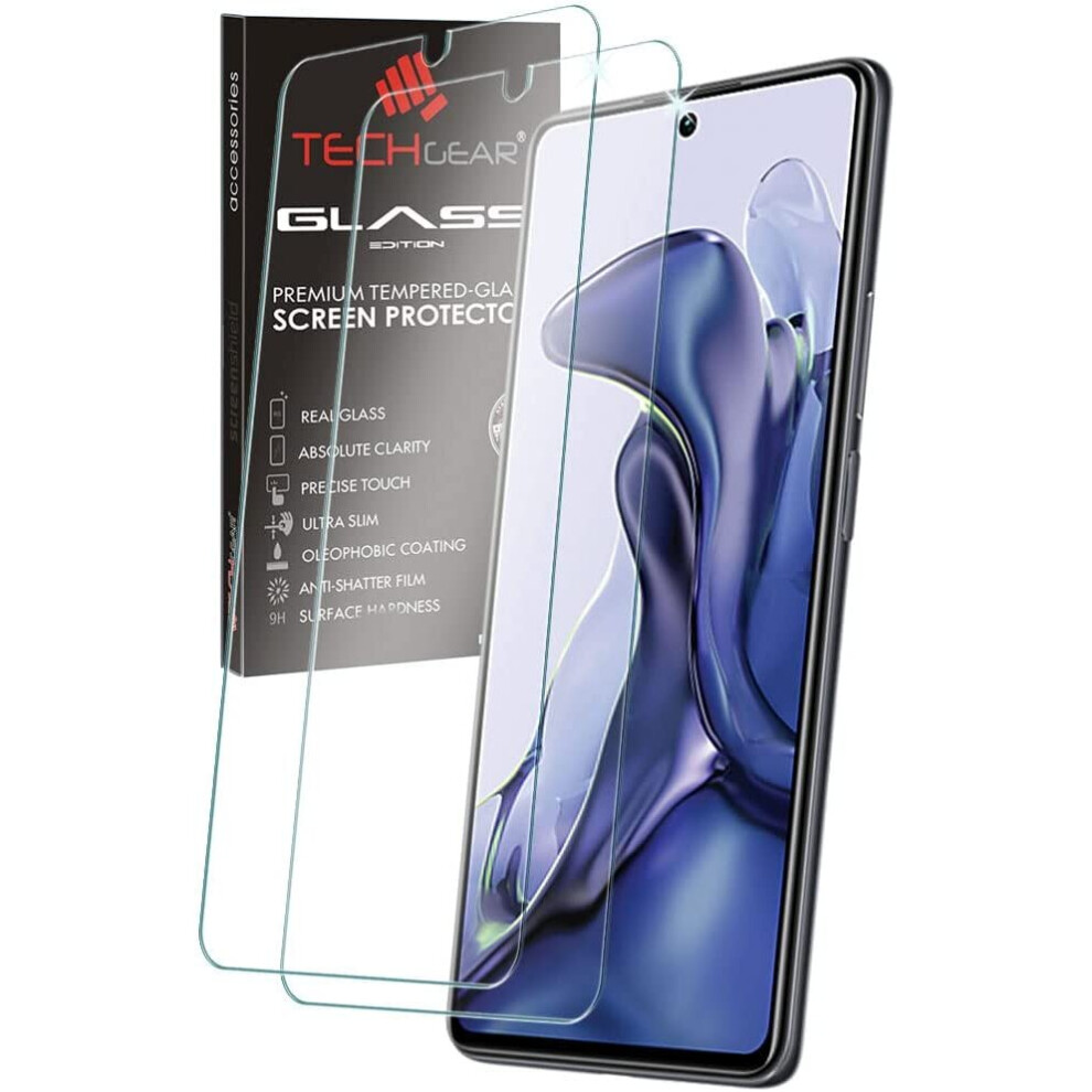 Techgear 2 Pack Of Glass Edition For Xiaomi Redmi Note 10 Pro, Tempered Glass Screen Protectors Cover [2.5D Round Edge] [9H...