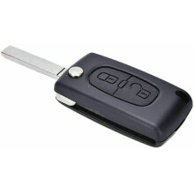 Multibao Replacement 2 Button Remote Flip Key Fob Case Shell Compatible with Citroen C2 C3 Berlingo remote fob(no groove on side)