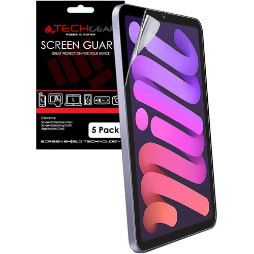Techgear TECHGEAR 5 Pack iPad Mini 6, 6th Generation Screen Protectors, Ultra CLEAR Screen Protector Guard Cover Designed For iPad Mini...