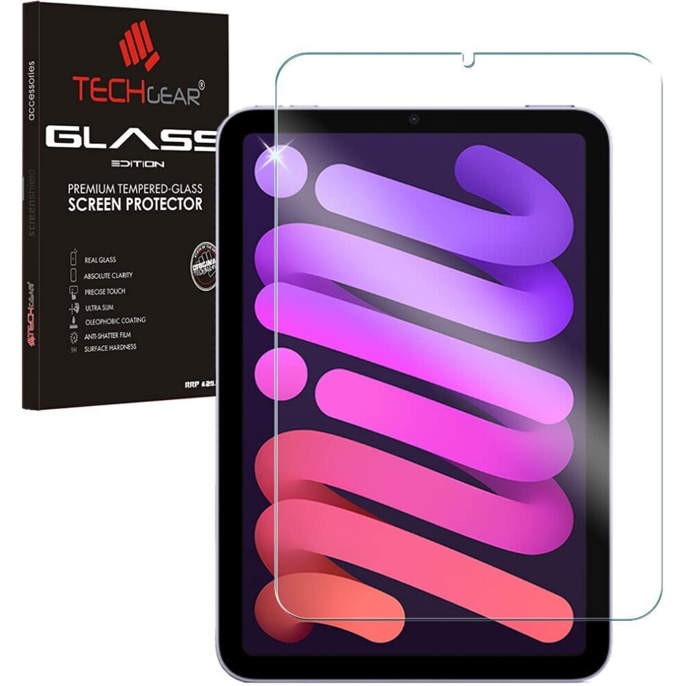 TECHGEAR iPad Mini 6, 6th Generation GLASS Edition, Tempered Glass Screen Protector [9H Toughness] [HD Clarity]...