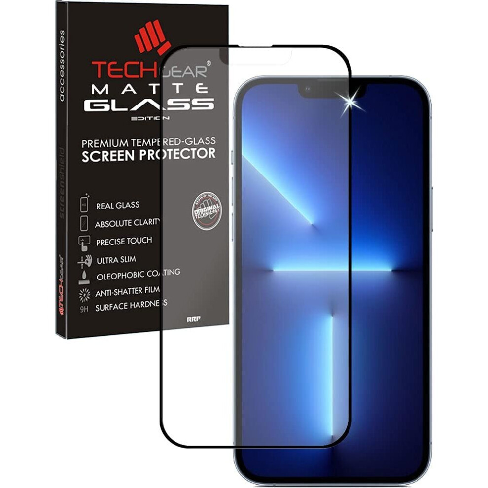 TECHGEAR Anti Glare Screen Protector for iPhone 13 Mini - MATTE 3D GLASS Edition Genuine Tempered Glass Full Screen Protector...