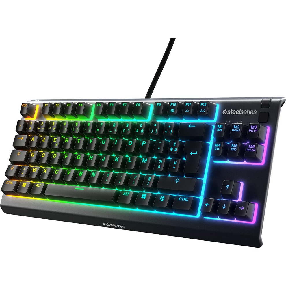 Steelseries Apex 3 Tkl - Rgb Gaming Keyboard - Tenkeyless Compact Esports Form Factor - 8-Zone Rgb Illumination - Ip32 Water &...