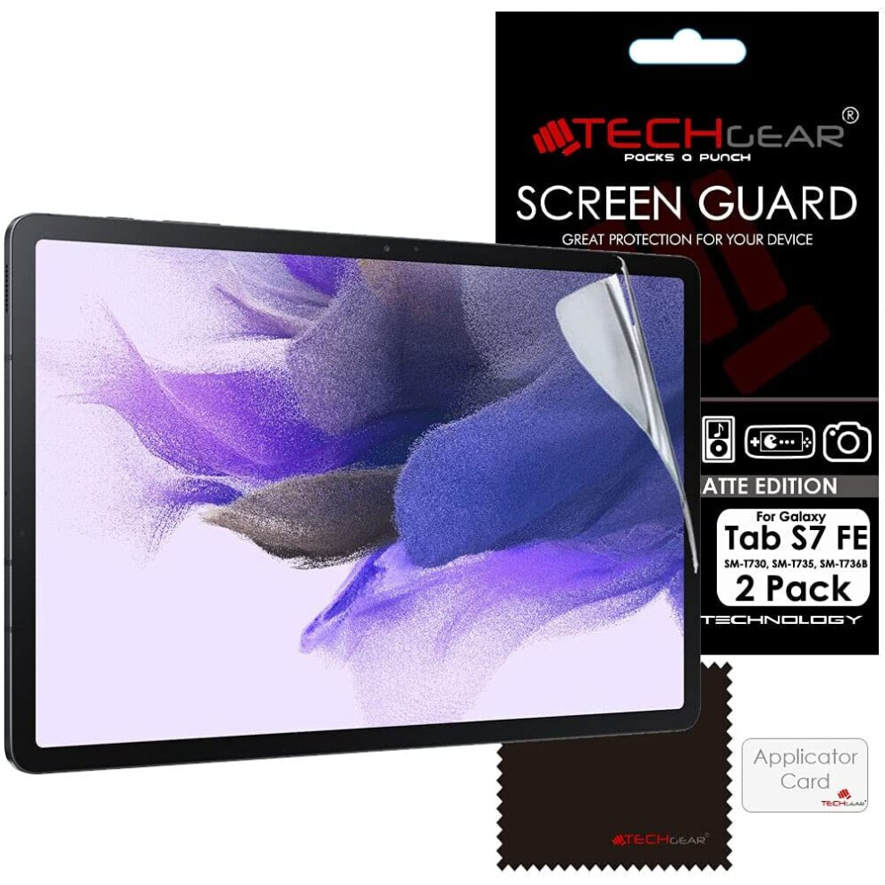 TECHGEAR 2 Pack Galaxy Tab S7 FE 12.4" Anti Glare Screen Protectors (SM-T730 / SM-T736), MATTE Screen Protector Guard Cover...