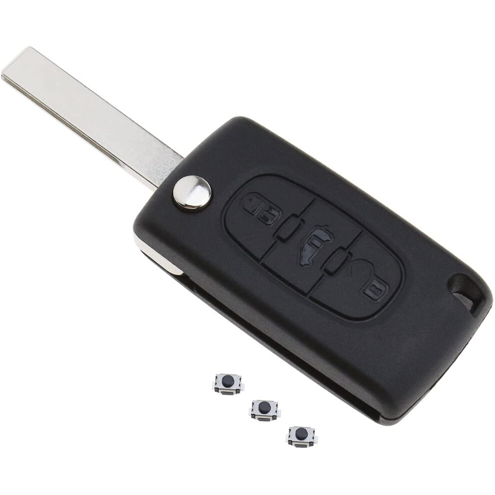 3 Button Flip Folding Remote Key Fob Case Shell Repair Kit Hu83 Key Blank Ce0523 Type Battery Holder Touch Switches Compatible... 6973795064172