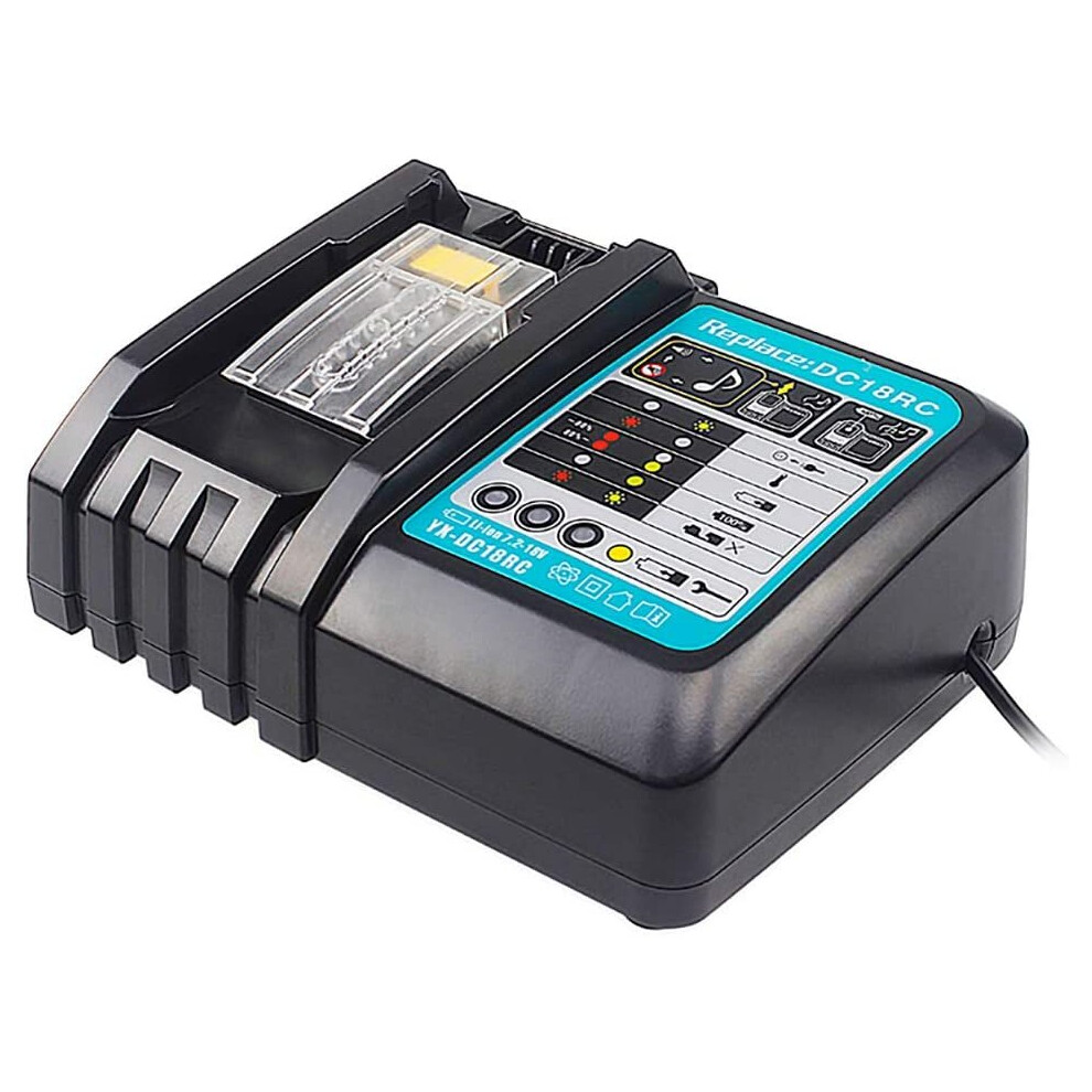 DC18RC Battery Charger Compatible with Makita 14.4V-18V BL1830 BL1840