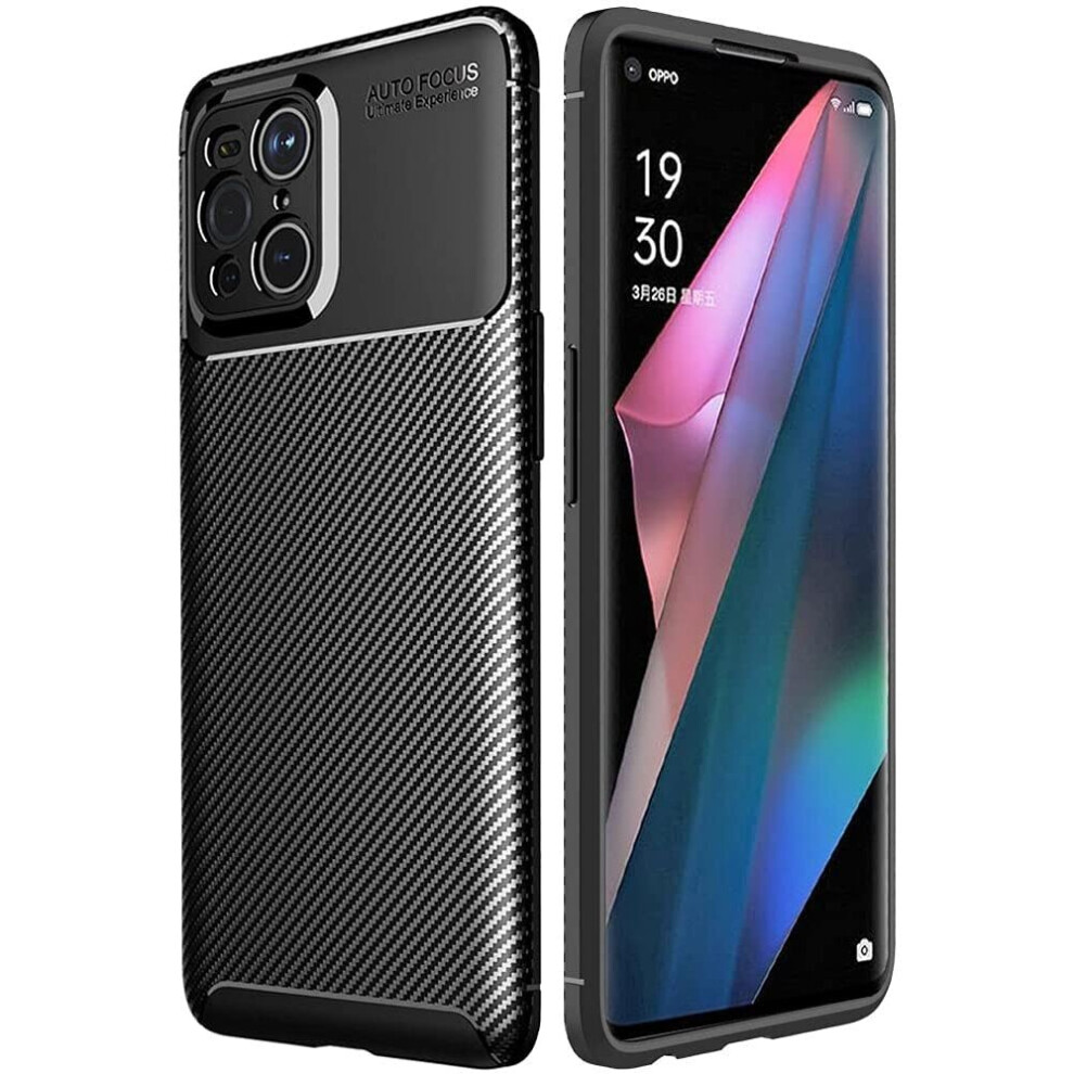 Techgear Carbon Fibre Case For Oppo Find X3 Pro 5G [Carbonflex Case] Flexible, Shockproof, Ultra Slim, Soft Tpu Protective...