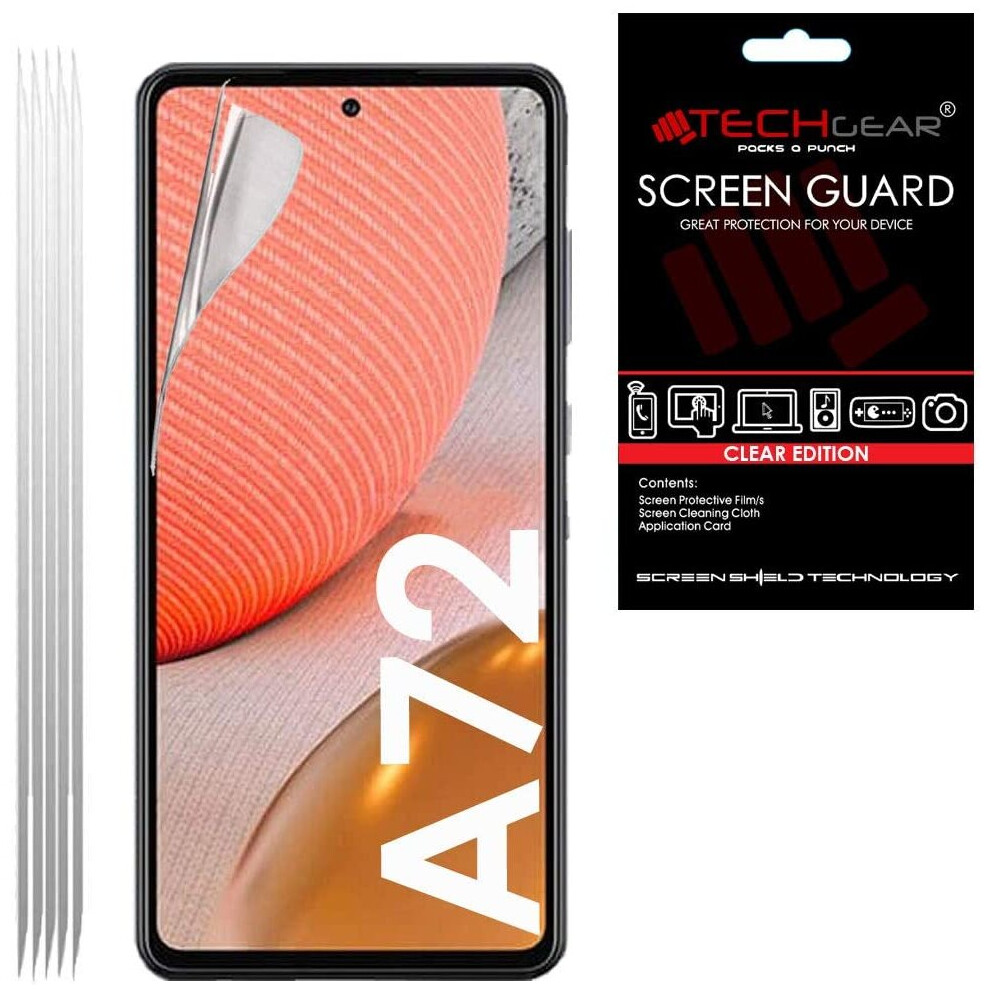 TECHGEAR [5 Pack] Screen Protectors Compatible with Samsung Galaxy A72, CLEAR LCD Screen Protectors Cover Guards