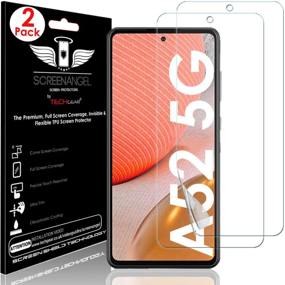 TECHGEAR [2 Pack Screen Protector fits Samsung Galaxy A52 / A52s 5G [Screen Angel Edition] [In-Display FingerID Support][Case...