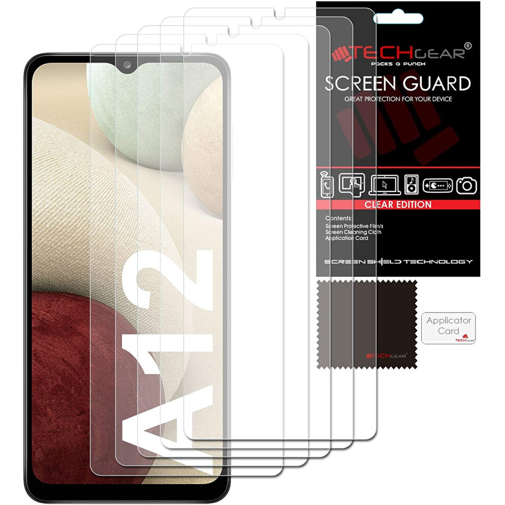 Techgear [5 Pack] Screen Protectors Compatible With Samsung Galaxy A12 / M12, A13, Clear Lcd Screen Protectors Cover Guards
