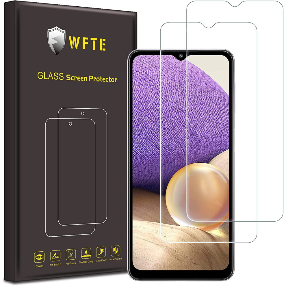 WFTE [2-Pack Screen Protector for Samsung Galaxy A32 5G/A23 4G/5G, Dust-Free Premium Tempered Glass Screen Protector For...