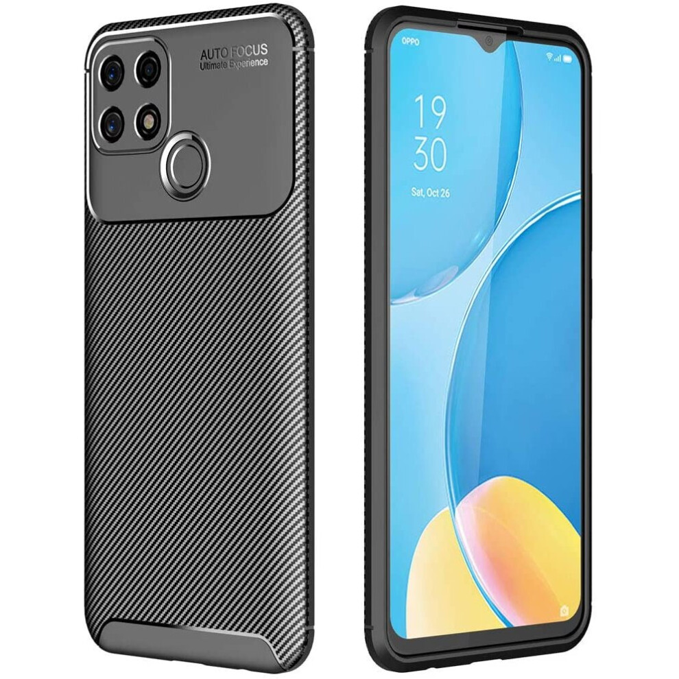 Techgear Carbon Fibre Case For Oppo A15 / A15s [Carbonflex Case] Flexible, Shockproof, Ultra Slim, Soft Tpu Protective Shell...
