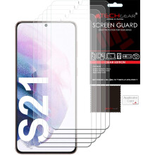 TECHGEAR Screen Protectors [5 Pack] Compatible with Samsung Galaxy S21 / S21 5G, CLEAR LCD Screen Protectors Cover Guards