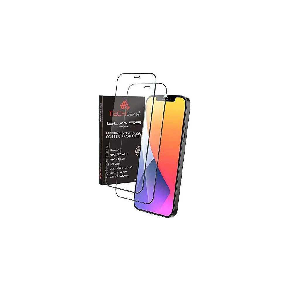 Techgear [2 Pack] 3D Glass Edition For Iphone 12 Mini, [Full Screen Adhesion] & [Full Coverage] Tempered Glass Screen...