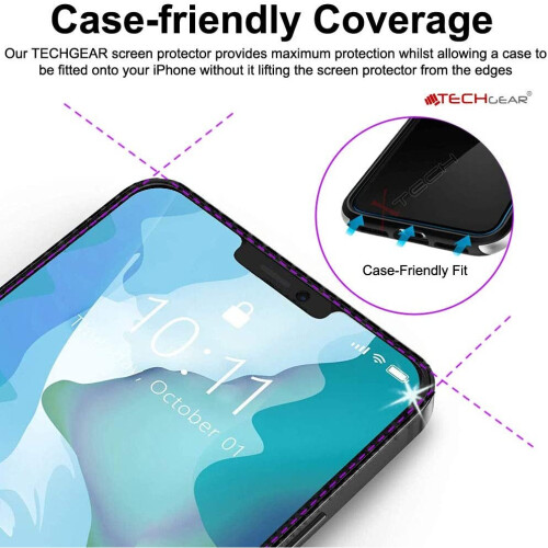 Techgear TECHGEAR 3D GLASS Edition for iPhone 12 Mini, [FULL Screen Adhesion] & [Full Coverage] Tempered Glass Screen Protector Guard... 2