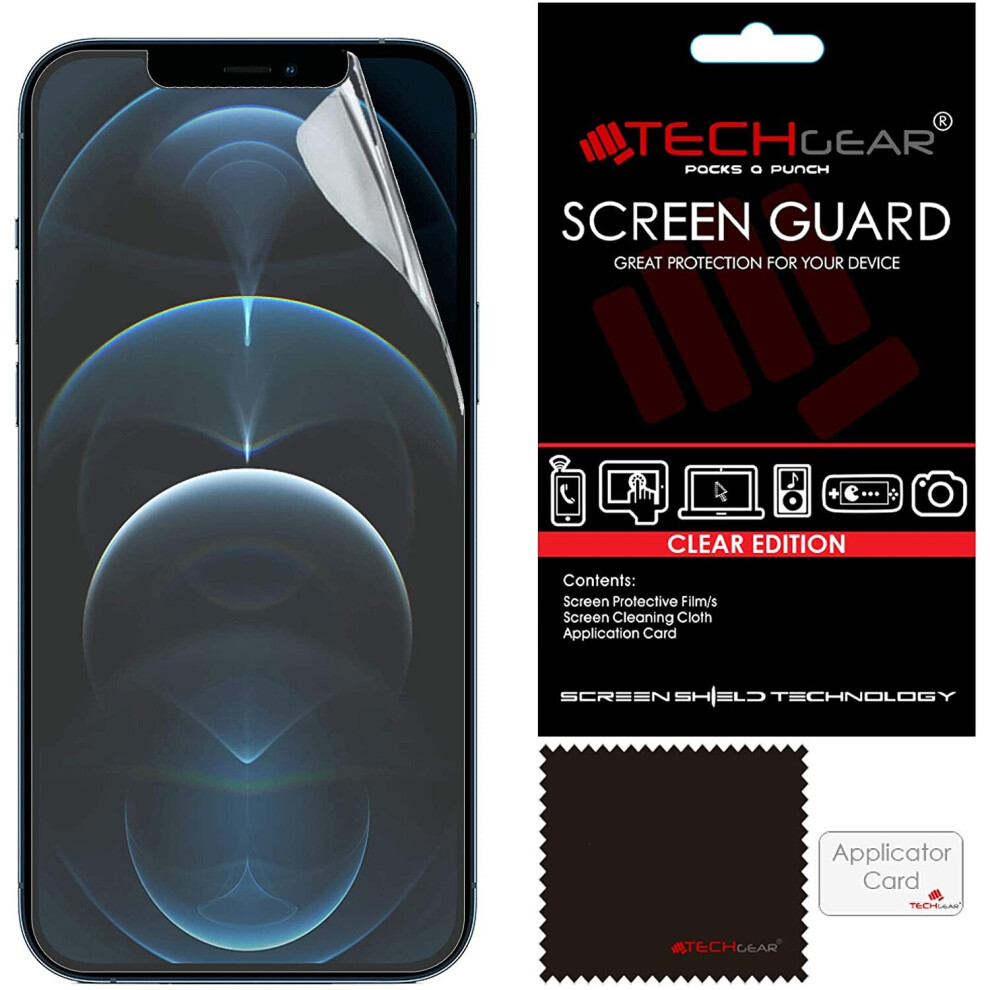 TECHGEAR [Pack of 5] Screen Protectors for iPhone 12 Pro Max - CLEAR LCD Screen Protector Guard Covers with Cleaning Cloth &...