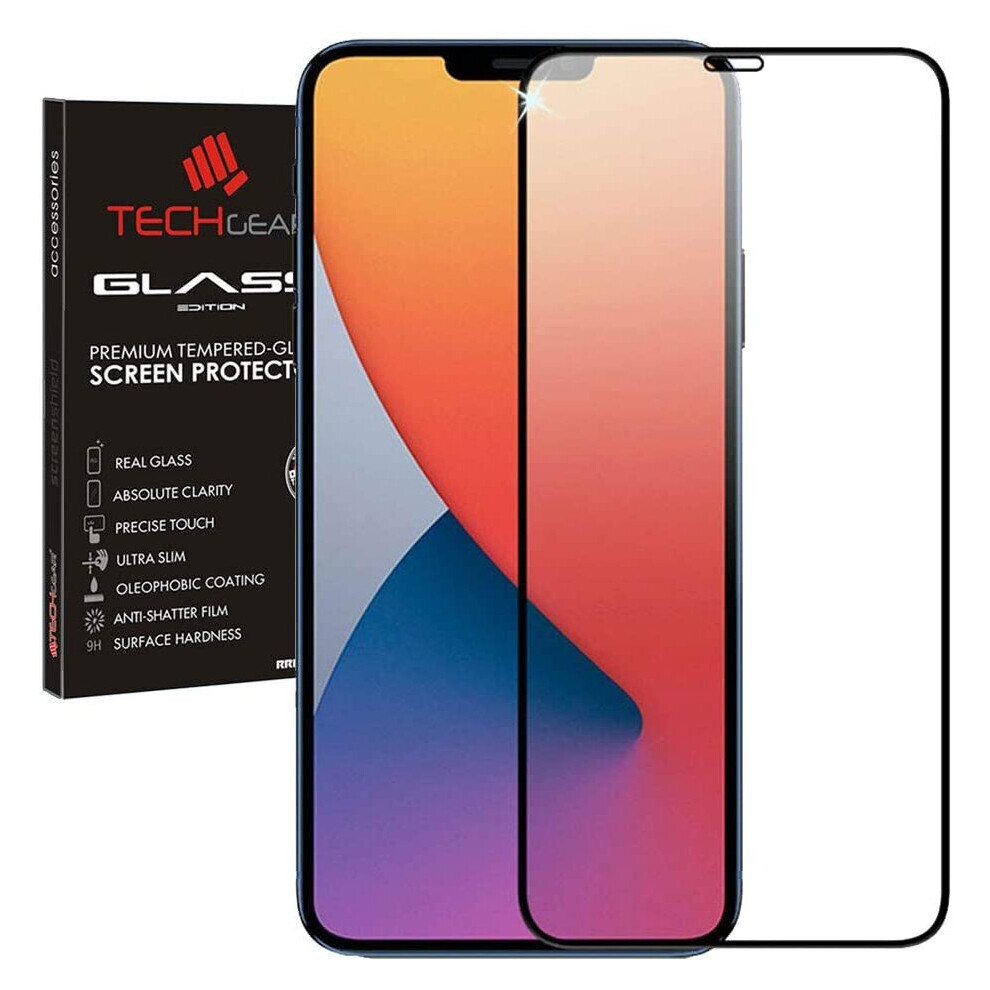 Techgear 3D Glass Edition For Iphone 12 Mini, [Full Screen Adhesion] & [Full Coverage] Tempered Glass Screen Protector Guard...
