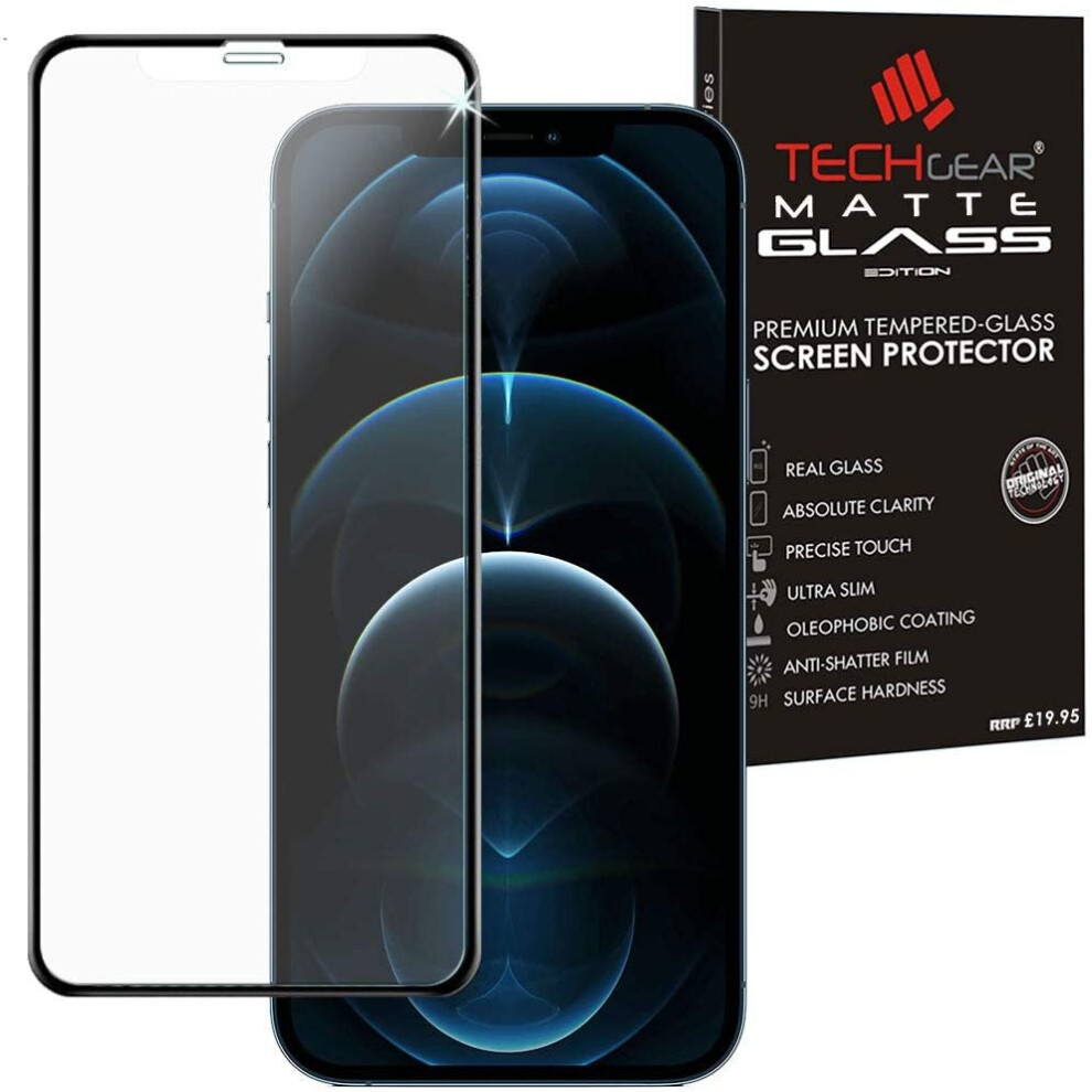 TECHGEAR Anti Glare Screen Protector for iPhone 12 Pro Max - MATTE 3D GLASS Edition Genuine Tempered Glass Full Screen...