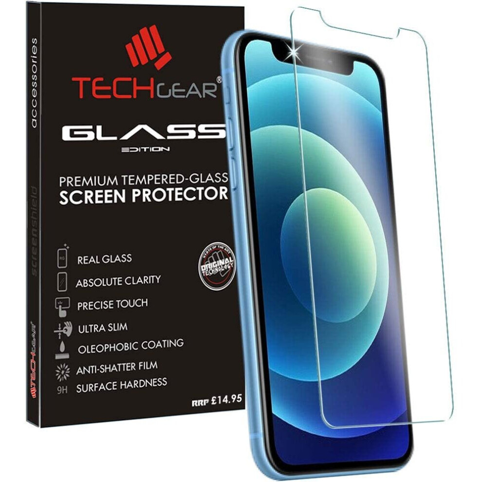 TECHGEAR GLASS Edition for iPhone 12, iPhone 12 Pro 6.1" Tempered Glass Screen Protector Cover [2.5D Round Edge] [9H Hardness]...