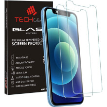 TECHGEAR [2 Pack] GLASS Edition for iPhone 12 Mini 5.4", Tempered Glass Screen Protectors Cover [2.5D Round Edge] [9H Hardness]...