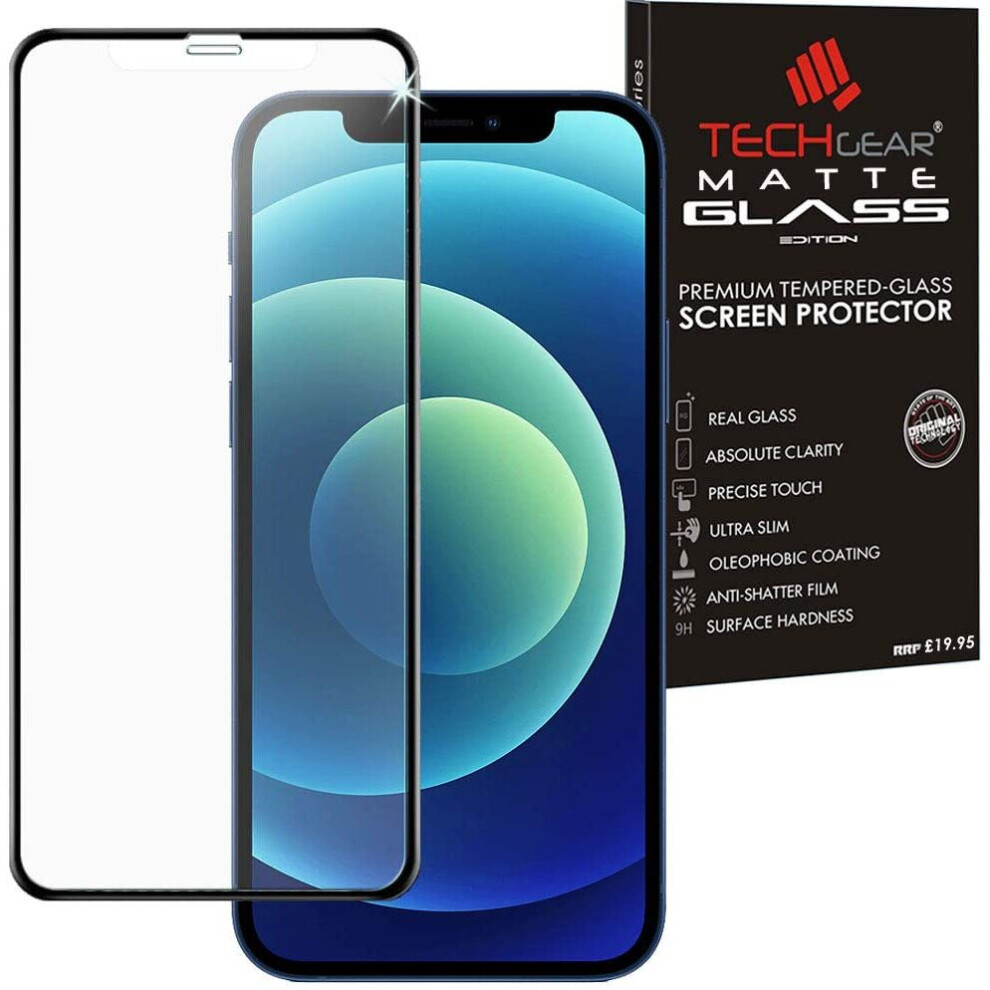 TECHGEAR Anti Glare Screen Protector for iPhone 12, iPhone 12 Pro - MATTE 3D GLASS Edition Genuine Tempered Glass Full Screen...