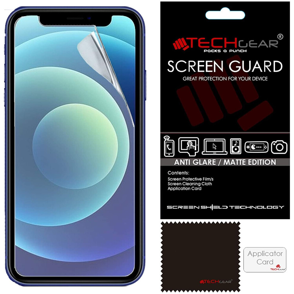 TECHGEAR [Pack of 5] Matte Screen Protectors for iPhone 12, iPhone 12 Pro - ANTI GLARE/MATTE Screen Protectors With Cleaning...