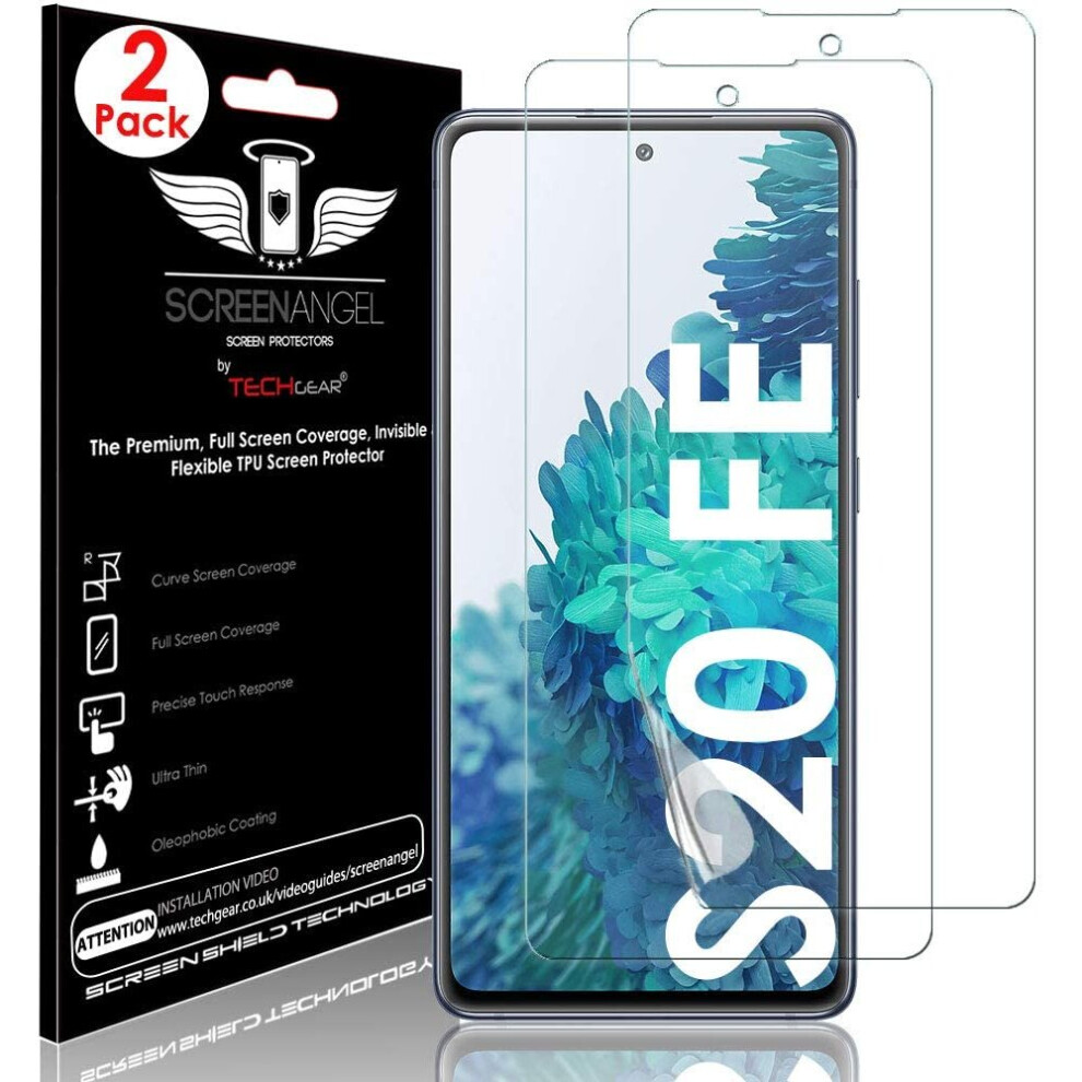 TECHGEAR [2 Pack Screen Protector fits Samsung Galaxy S20 FE [Screen Angel Edition] [In-Display FingerID Support] [Case...