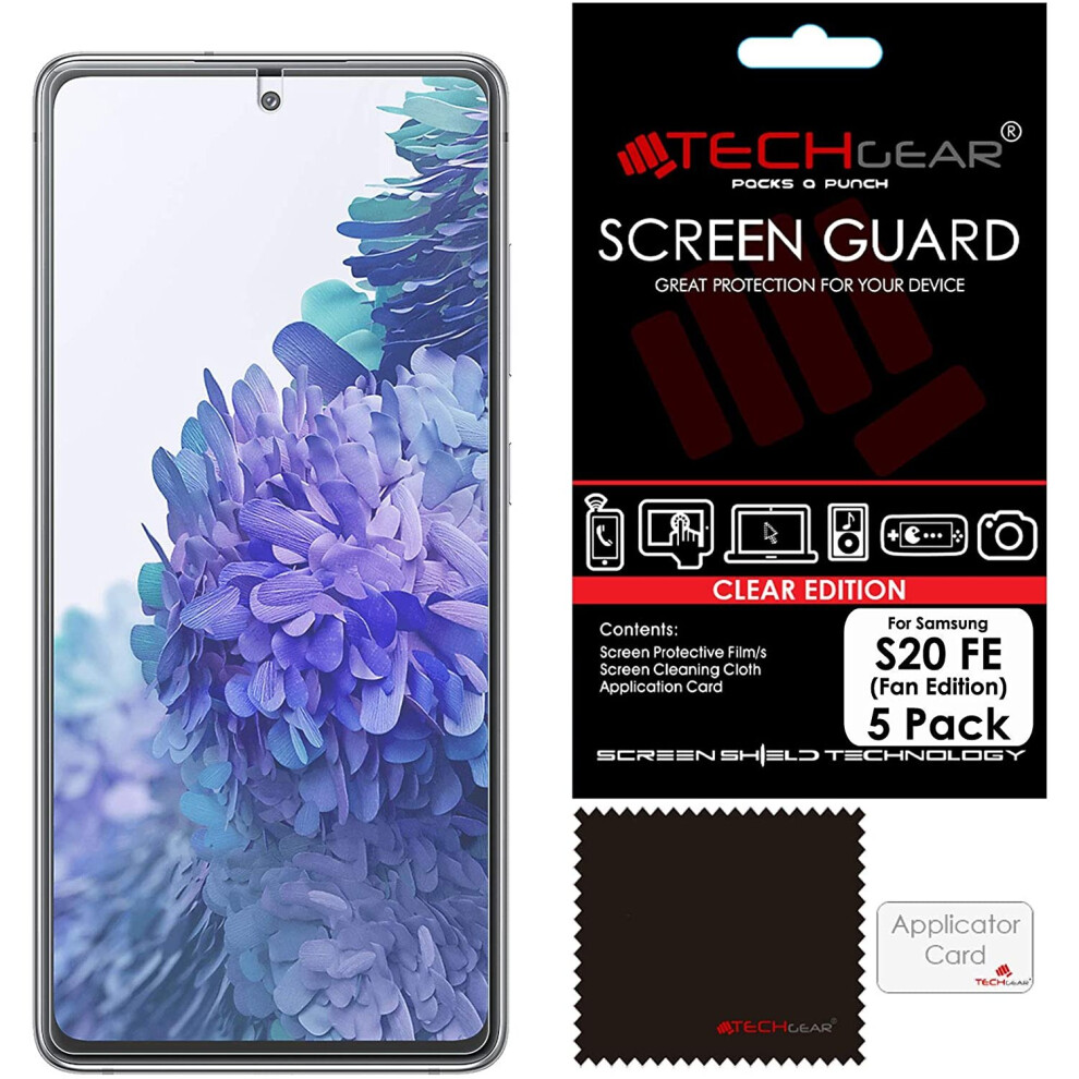 TECHGEAR [5 Pack] Screen Protectors Compatible with Samsung Galaxy S20 FE (S20 Fan Edition), CLEAR LCD Screen Protectors Cover...