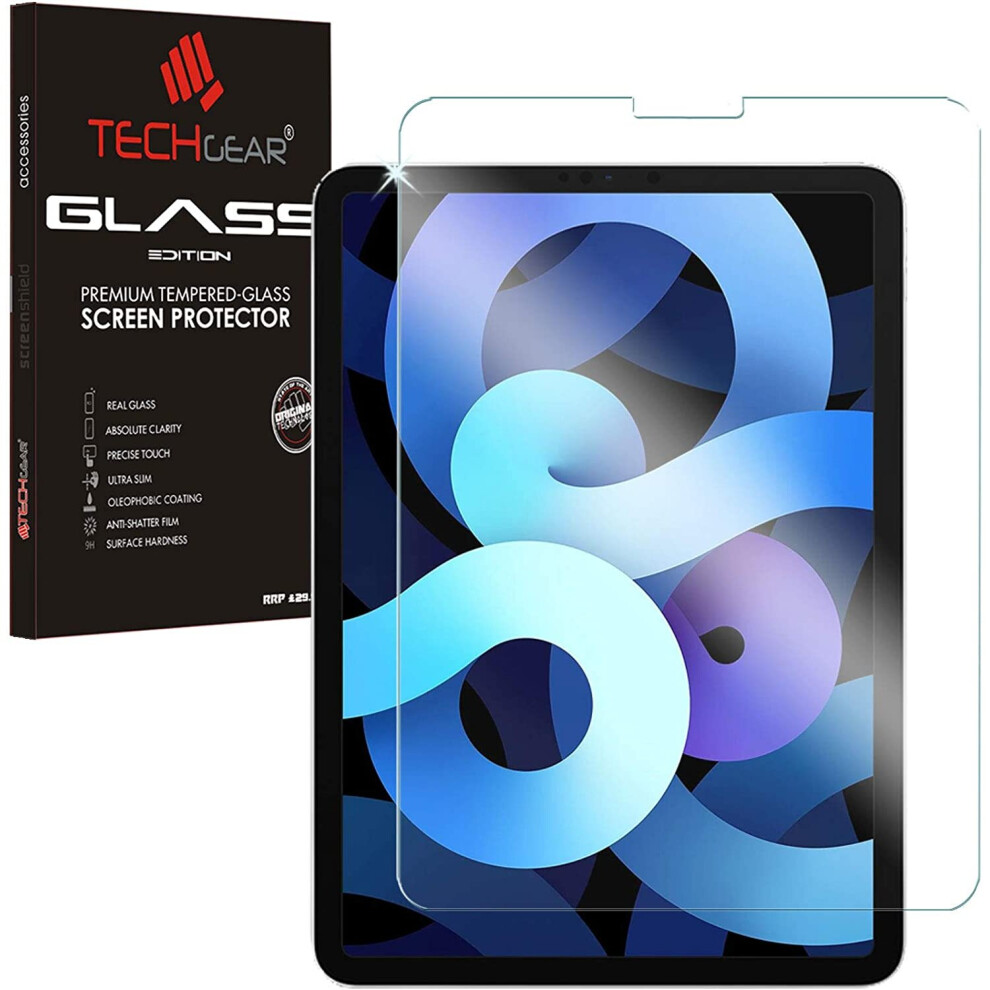 TECHGEAR iPad Air 5/4, 5th / 4th Generation GLASS Edition, Tempered Glass Screen Protector [9H Toughness] [HD Clarity]...