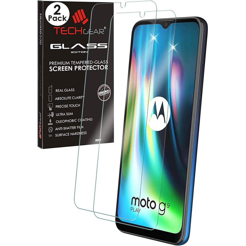 Techgear 2 Pack Glass Edition Compatible For Motorola Moto G9 Play & Moto G50, Tempered Glass Screen Protector Covers [2.5D...