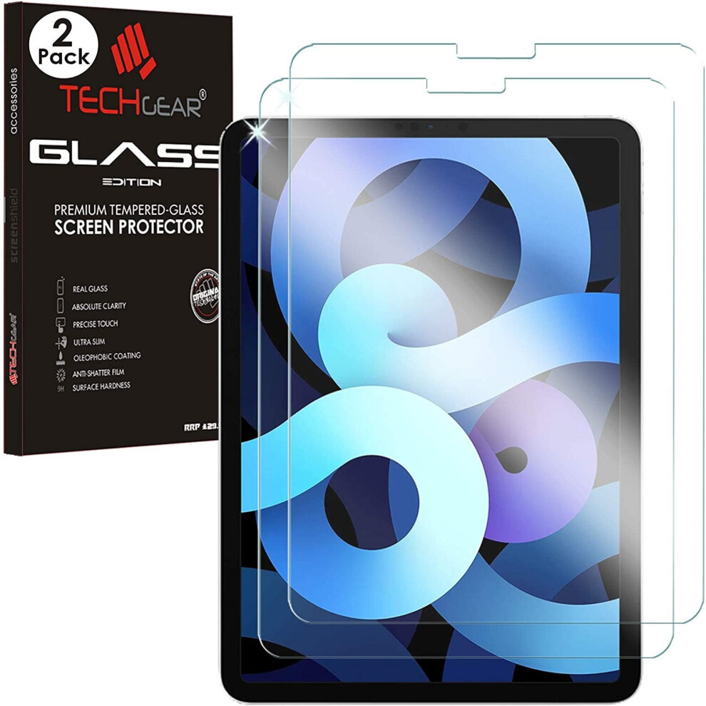 Techgear [2 Pack] Ipad Air 5/4, 5Th / 4Th Generation Glass Edition, Tempered Glass Screen Protector [9H Toughness] [Hd Clarity]...