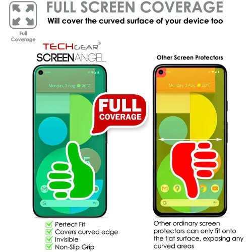 Techgear TECHGEAR [2 Pack Screen Protectors fit Google Pixel 5 [Screen Angel Edition] [Case Friendly] [Bubble Free] [FULL Screen... 1