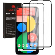 TECHGEAR [2 Pack GLASS Edition Compatible for Google Pixel 5, Tempered Glass Screen Protector Covers [2.5D Round Edge] [9H...