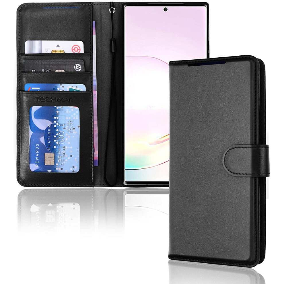 TECHGEAR Galaxy Note 20 Ultra Leather Wallet Case, Flip Protective Case Cover with Wallet Card Holder, Stand and Wrist Strap -...