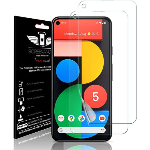 Techgear TECHGEAR [2 Pack Screen Protectors fit Google Pixel 5 [Screen Angel Edition] [Case Friendly] [Bubble Free] [FULL Screen...