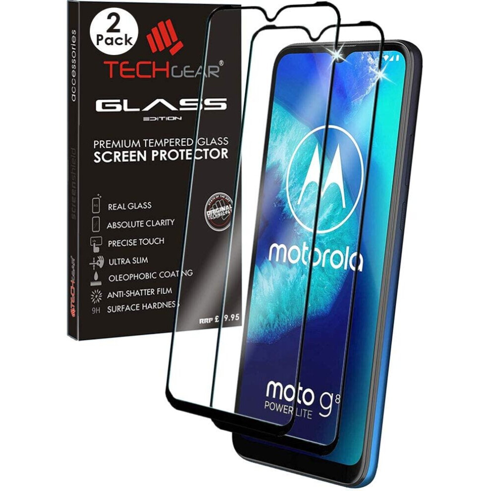 TECHGEAR 2 Pack 3D GLASS Edition Compatible for Motorola Moto G8 Power Lite, Edge to Edge Tempered Glass Screen Protector [Full...