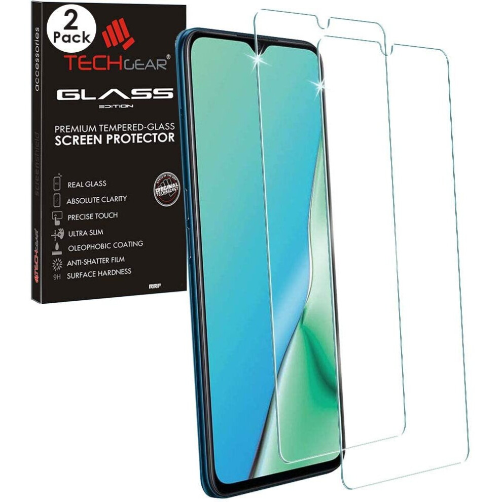 Techgear 2 Pack Of Glass Edition For Oppo A9 2020 / A5 2020, Tempered Glass Screen Protectors Cover [2.5D Round Edge] [9H...