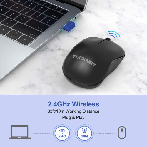 TeckNet TECKNET Mini Wireless Mouse for Laptop, 1200DPI Optical Computer Mouse with USB Receiver, 2.4GHz Ergonomic Cordless Mouse... 1