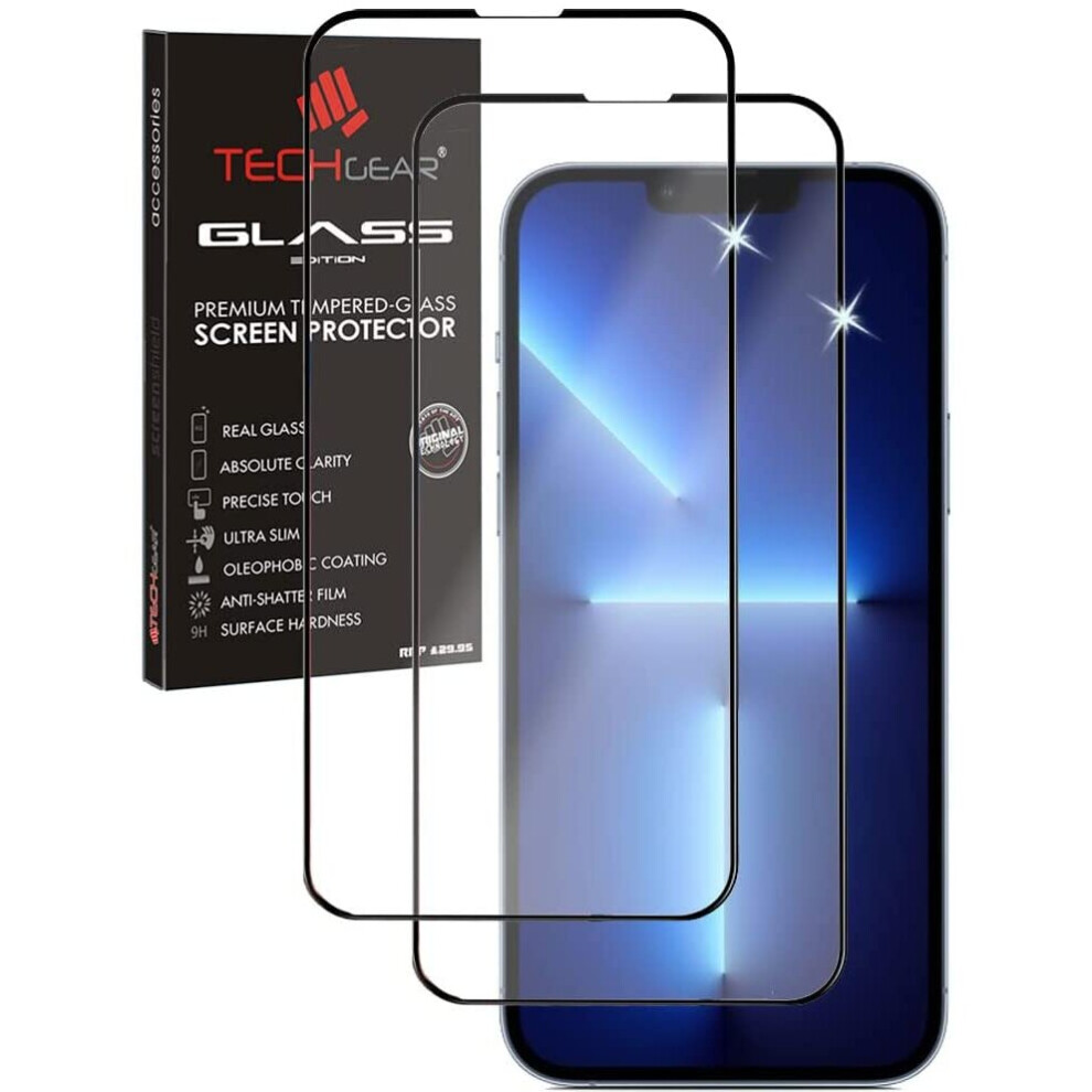 TECHGEAR 3D GLASS Edition for iPhone 13 Mini, [FULL Screen Adhesion] & [Full Coverage] Tempered Glass Screen Protector Guard...