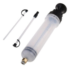 Fluid Extraction Syringe for Automotive Fluids - 200cc Plastic Transfer Pump with 30cm Tube for Brake, Oil & Coolant