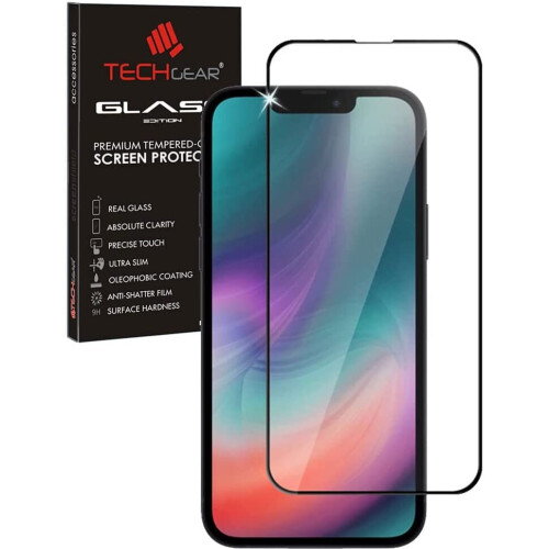 Techgear TECHGEAR 3D GLASS Edition for iPhone 13, iPhone 13 Pro [FULL Screen Adhesion] & [Full Coverage] Tempered Glass Screen Protector...