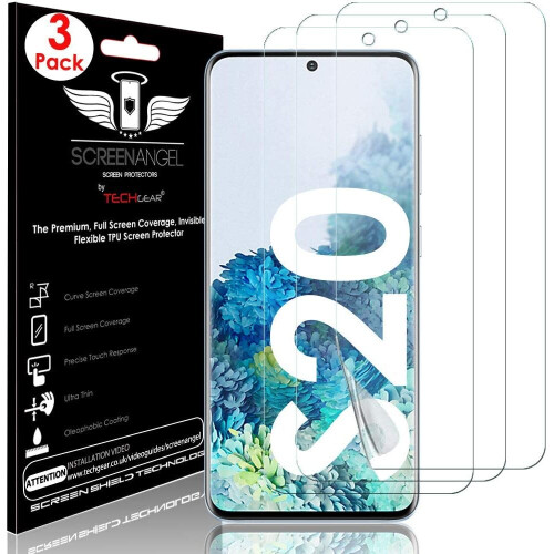 Techgear TECHGEAR [3 Pack Screen Protector fits Samsung Galaxy S20 [Screen Angel Edition] [In-Display Fingerprint Support][Case...