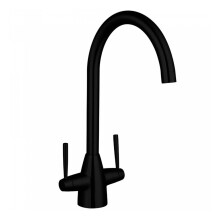 Kitchen Sink Mixer Tap in Modern Matt Black (RUMBA) twin lever