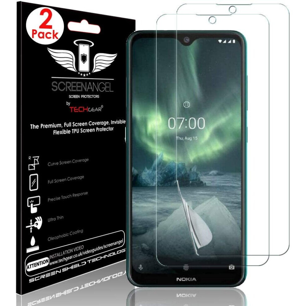 TECHGEAR [2 Pack Screen Protector fits Nokia 7.2 [Screen Angel Edition] [Case Friendly] [Bubble Free] [FULL Screen Coverage] HD...