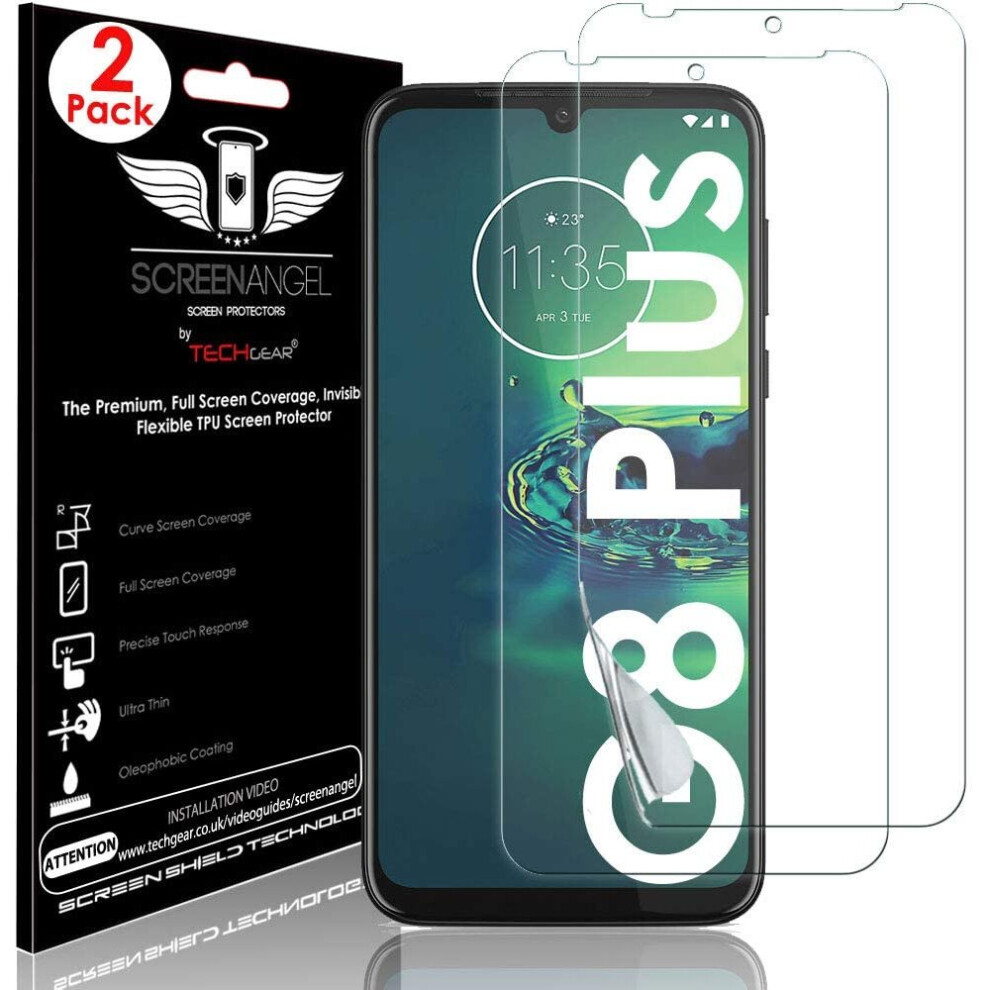 Techgear [2 Pack Moto G8 Plus Screen Protectors [Screen Angel Edition] [Case Friendly] [Bubble Free] [Full Screen Coverage] Hd...