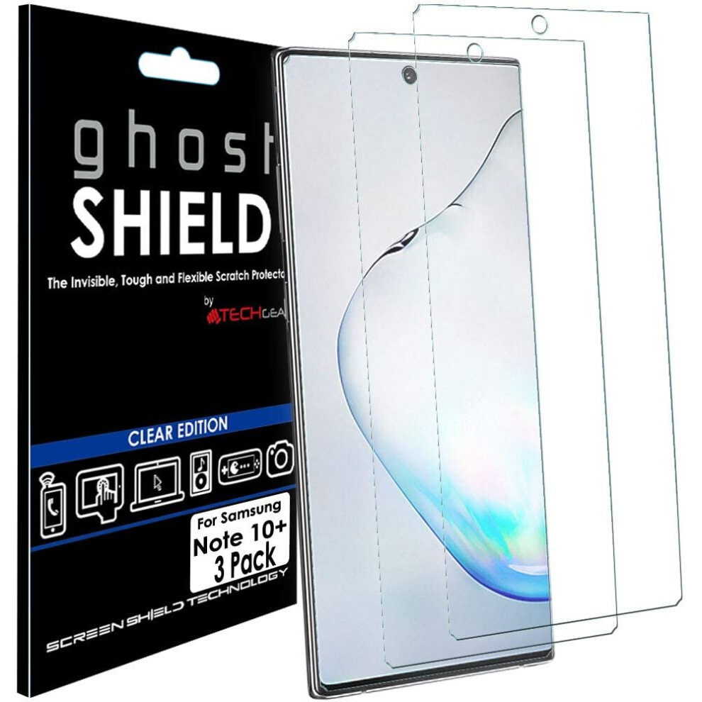 TECHGEAR [Pack of 3 Screen Protectors fit Samsung Galaxy Note 10 Plus [ghostSHIELD Edition] Reinforced TPU film Screen...